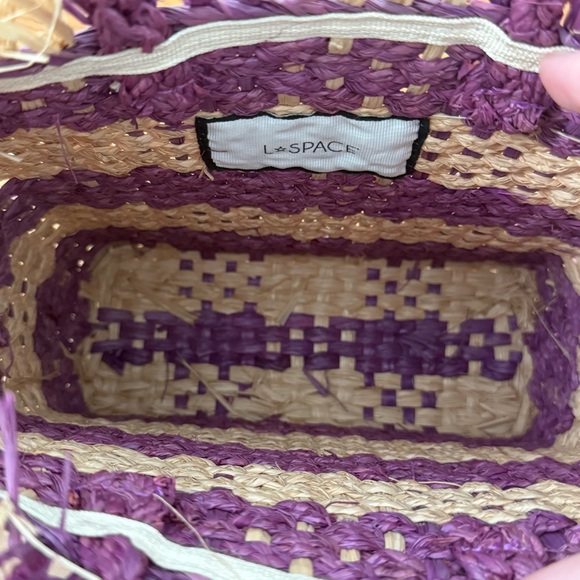 L*Space Charlie Raffia Plaid Tote